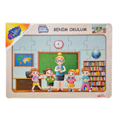 ONY-101-102-103 Wooden Educational Puzzle My School -Onyıl